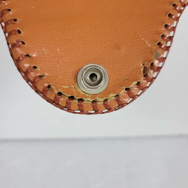 Vintage Womens Genuine Alligator Skin Leather Clutch Purse Cognac Brown Handmade - Image 12