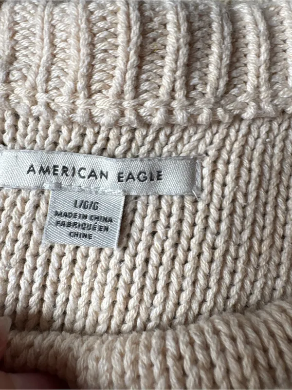 American Eagle Outfitters Cream Scoopneck Knit Sweater - Image 2