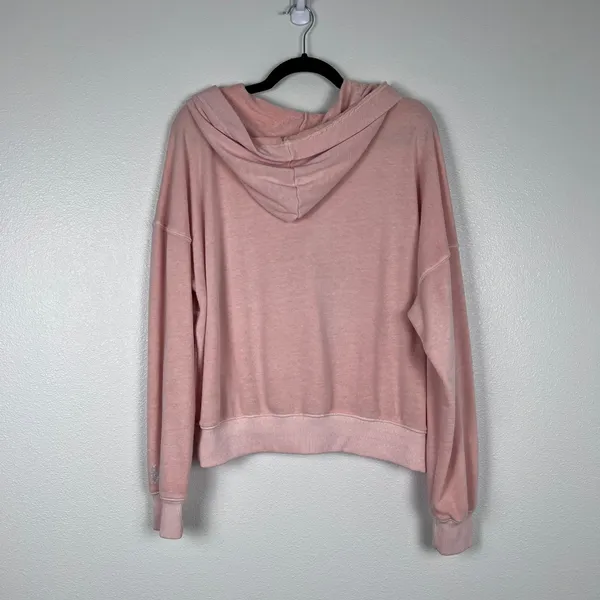 FP Movement Free People Believer Hoodie Pink Lace Up‎ Sweatshirt Womens M - Image 10