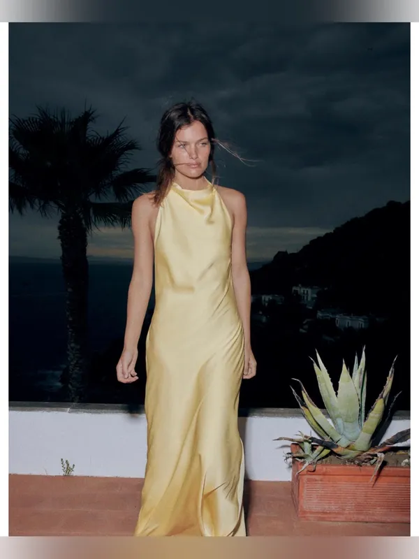 Zara draped halter maxi dress - Image 3