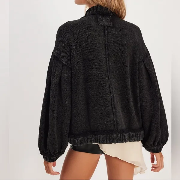 New w/ Flaw Free People We The Free Cute In This Cardi Cardigan Sweater in Black - Image 2