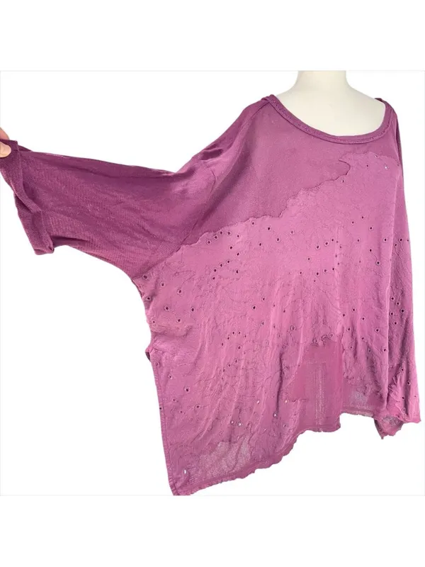 $98 Free People Palm Tree Dreams Tunic top in berry cake L - Image 5