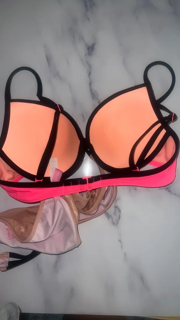 Victoria's Secret Hot pink/Black/ Rose Gold Women's Bikini Set 36B/M - Image 9