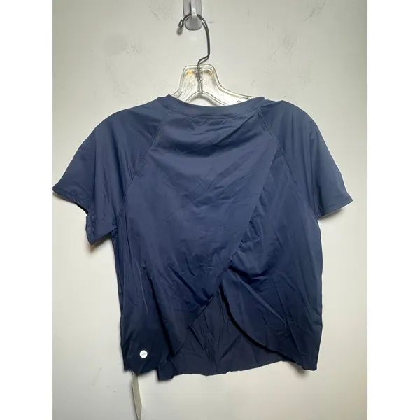 Halara Women's Short Sleeve Breezeful Draped Activewear T-Shirt Navy Blue Size M - Image 2