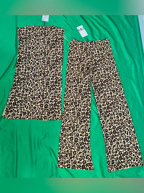 NWT Zara Leopard Print Pants Set with size Small - Image 2