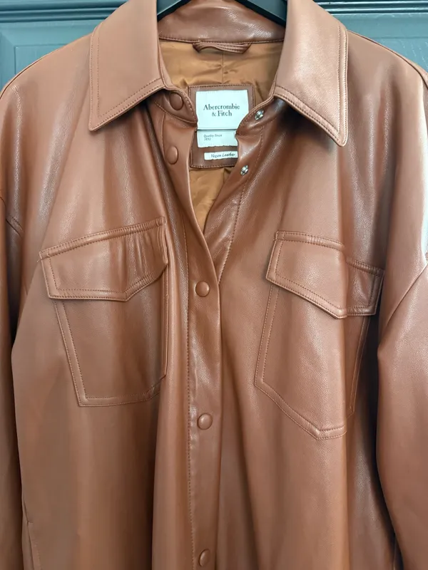 Abercrombie Vegan Leather Jacket XL Super Soft - Image 5