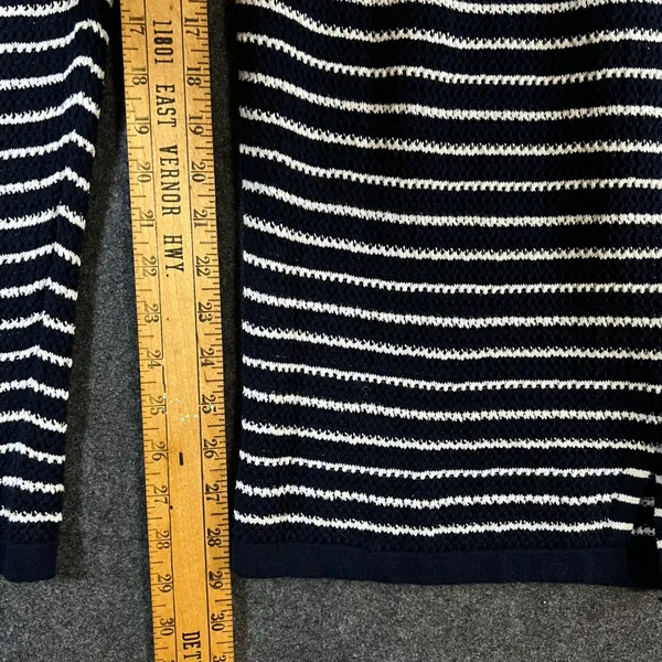 Pact Organic‎ Cotton Linen Knit Striped Wide Leg Lounge Pants Navy White Medium - Image 6