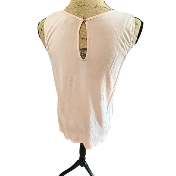 LOFT Pale Pink Sleeveless Chiffon Top Size M - Image 6