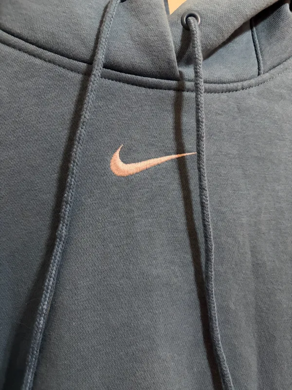 Nike Cropped Teal Hoodie Pullover Long Sleeve - Image 5