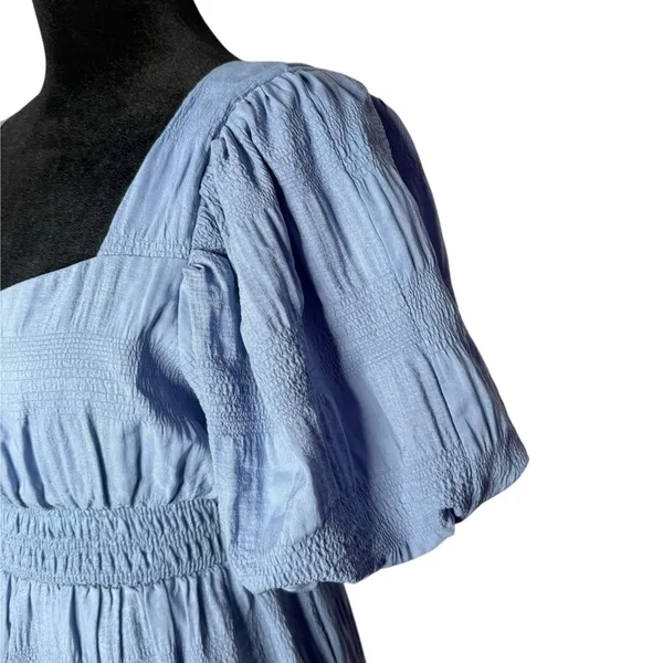 HYFVE Smocked Dress Puff Sleeve Tiered‎ Blue Size S Cottagecore Coastal Cowgirl - Image 7