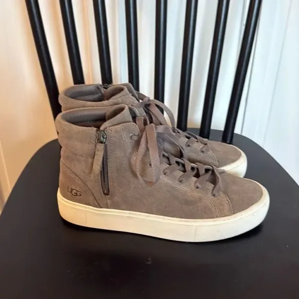 Ugg Ollie high top grey suede sneakers size 8 - Image 4