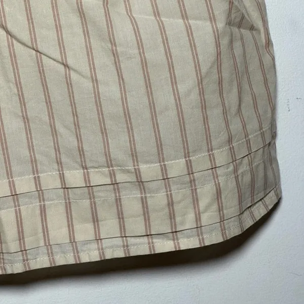 Melrose And Market Striped Tie Neck Blouse Top Women M Beige Pink Cotton‎ Casual - Image 8