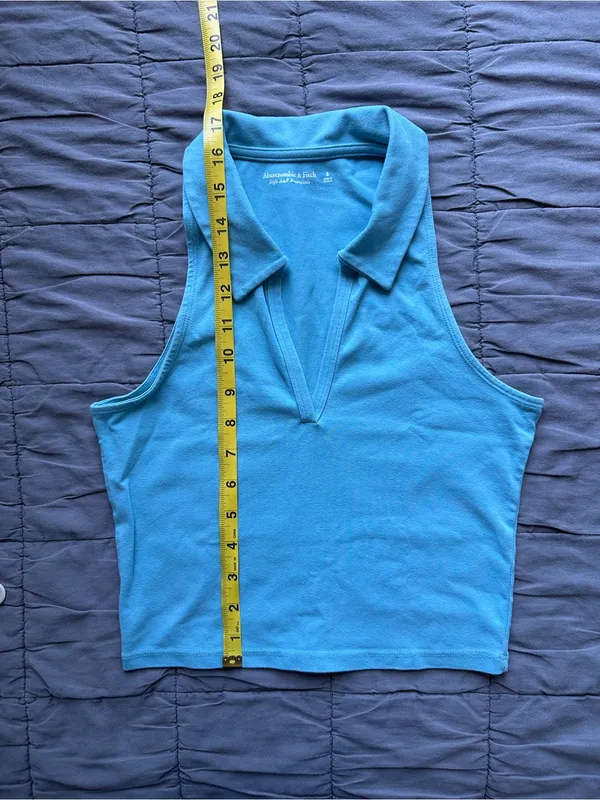 Abercrombie & Fitch Essential Polo Tank - Pool Blue - S - Image 13