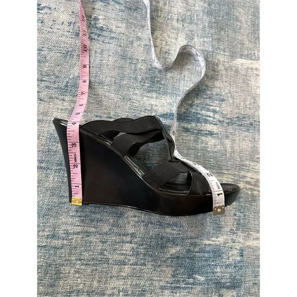 Charles By Charles David Black Strappy Platform Wedge Heel Sandals Approx size 9 - Image 7