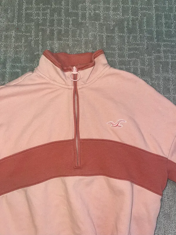 Pink Quarter Zip Sweatshirt - Image 4