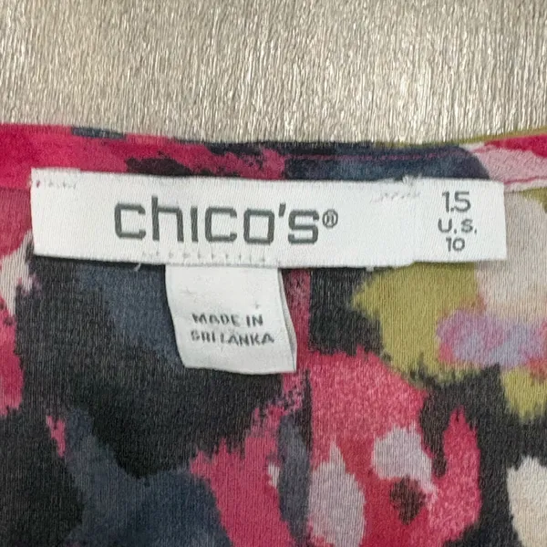 Chico's Vibrant Floral Blouse - Pink and Green - Image 6