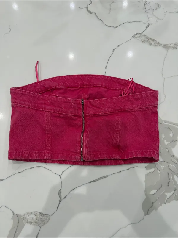 ZARA Girls' Pink Strapless Tube Top - Image 2