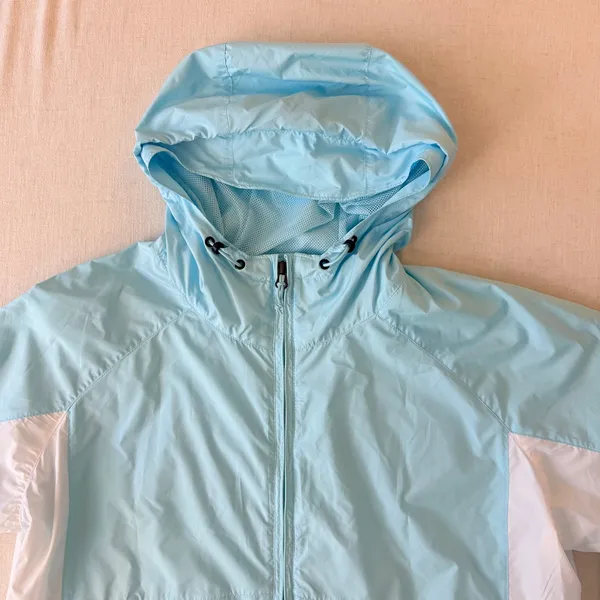 Columbia Omni-Shield Hooded Windbreaker Jacket Womens XL Blue White - Image 10