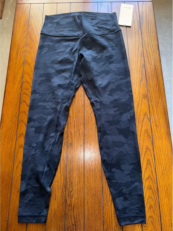 Lululemon Align High Rise 28” Heritage 365 Camo Deep Coal Black Size 12 NWT - Image 3