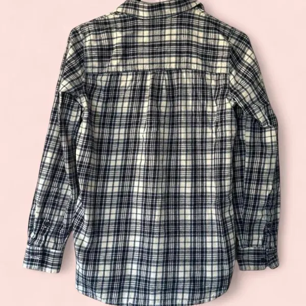 Women's Madewell Blue Plaid Button‎ Up Flannel Shirt Small - Image 3
