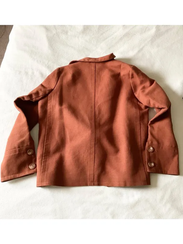 Sézane ALVIN JACKET Hazelnut size38 US 6 brown cotton blazer bust45 - Image 4