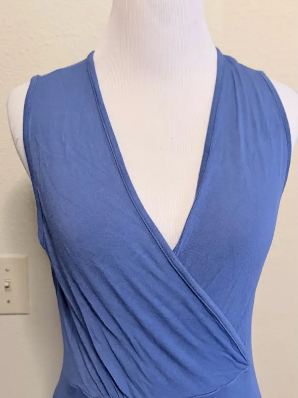 Women's small Periwinkle Blue Sleeveless Faux-Wrap Maxi Dress - Image 2