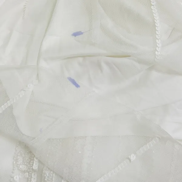 Lulus Stunning Vow White Beaded Sequin Maxi Dress size Large - Image 8