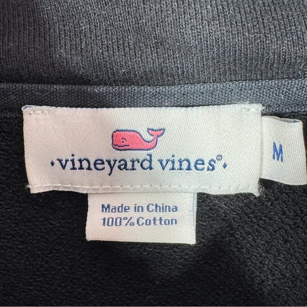 Vineyard Vines‎ Mock Neck Snap Pullover Sweatshirt Black Womens Medium - Image 9