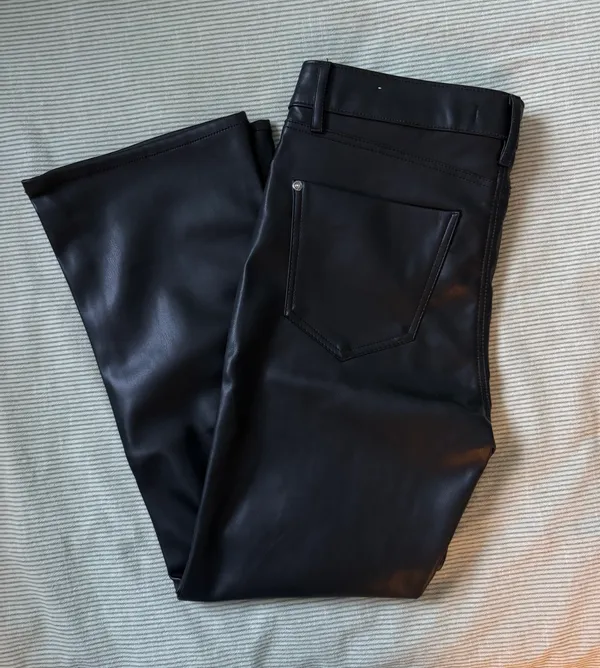 ZARA Leather Black Pants - Image 6