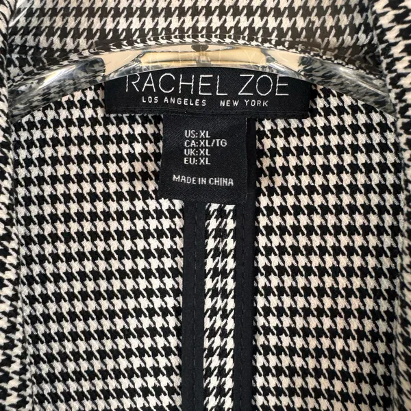 Rachel Zoe Women’s Houndstooth Ruched Sleeve Blazer XL - Image 4