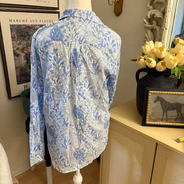 ROLLER RABBIT Ugyen Leaves Guy Button‎ Down Shirt Cotton Size Small - Image 4