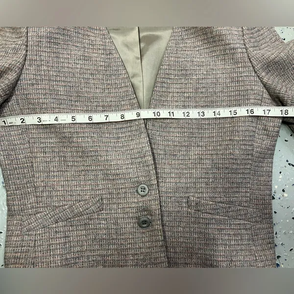 West Coast Connection Vintage Wool Blend Tweed Two Button Blazer Pockets‎ 6 - Image 11