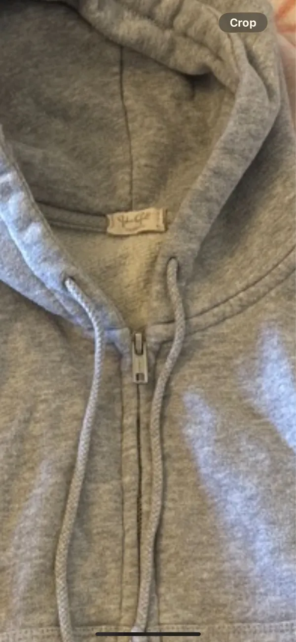Brandy Melville Zip-Up Cropped Grey Hoodie - Image 3