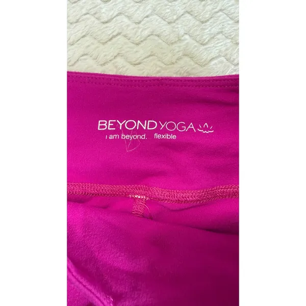 Beyond Yoga Magenta Pink Ruched Ankle High Waisted Leggings Women Size S - Image 6