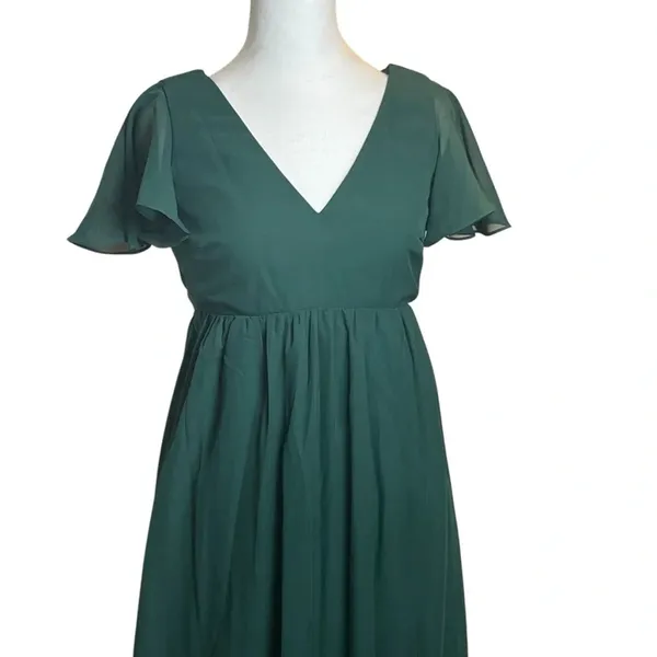 Birdy Grey Hannah Emerald Green Empire Dress Size XS‎ Bridesmaid Event Pockets - Image 4