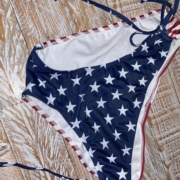 🇺🇸🎆Flag Scrunch Butt Bikini 🎆🇺🇸~lg Red - Image 6