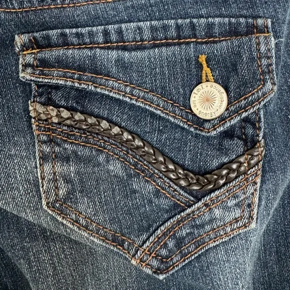 Y2K l.e.i. Style‎ Ashley Low-Rise Flare Jeans Size 9 Regular Distressed Denim - Image 10
