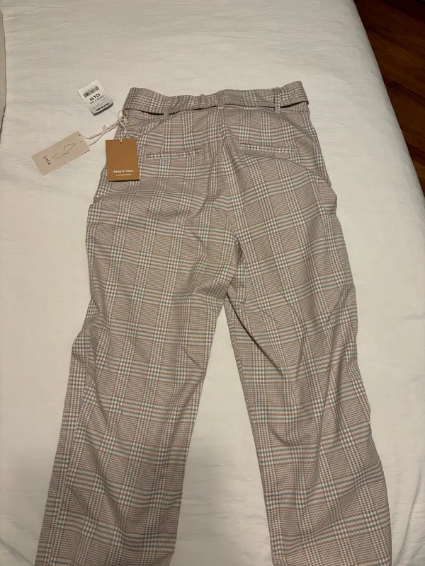 Joie Josie brown plaid trousers - Image 3