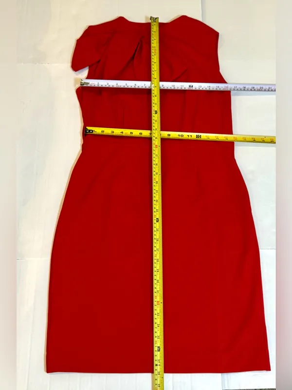 Alexia Admor Red Bow Sheath Dress Wedding Guest Holiday Cocktail Career Gala L - Image 8