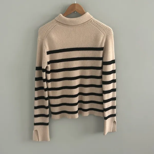 English‎ Factory Striped Turtleneck Sweater - Image 5