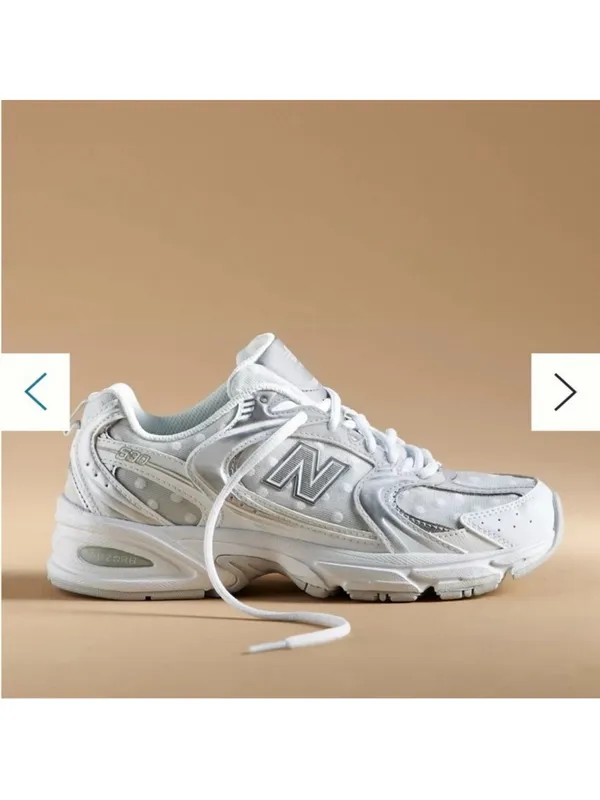 New Balance 530 Sneakers in Silver Metallic Polka Dots NWOB - Image 2