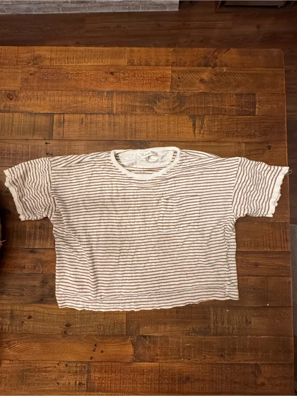 FRAME Organic‎ Linen Striped Pocket Tee - Image 2