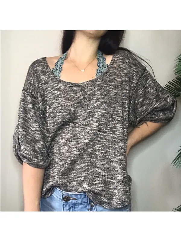 📦 Free People Beach Marled Grey Pullover Sweater - Image 3