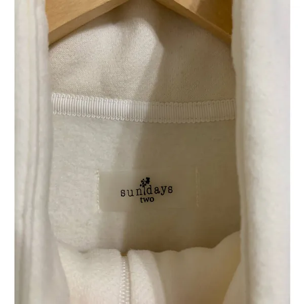 Sundays two ivory 1/4 Zip fleece pullover‎ sweatshirt size Small - Image 2