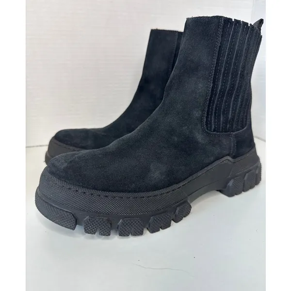 Boemos Suede Platform Chelsea Boots Lug Sole Italy size 37 - Image 13