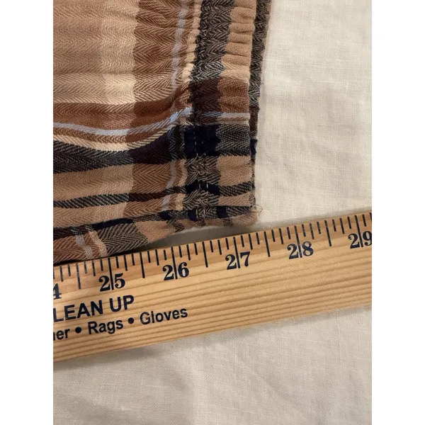 Aerie women’s gauze pants size M high waist brown plaid Loungewear grandmacore - Image 9