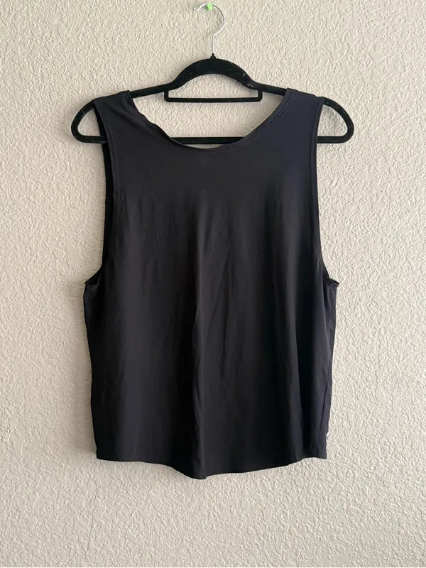 Peloton by Nualime Black Cutout Back Tank Top M Cycling Yoga Athletic Made USA - Image 7