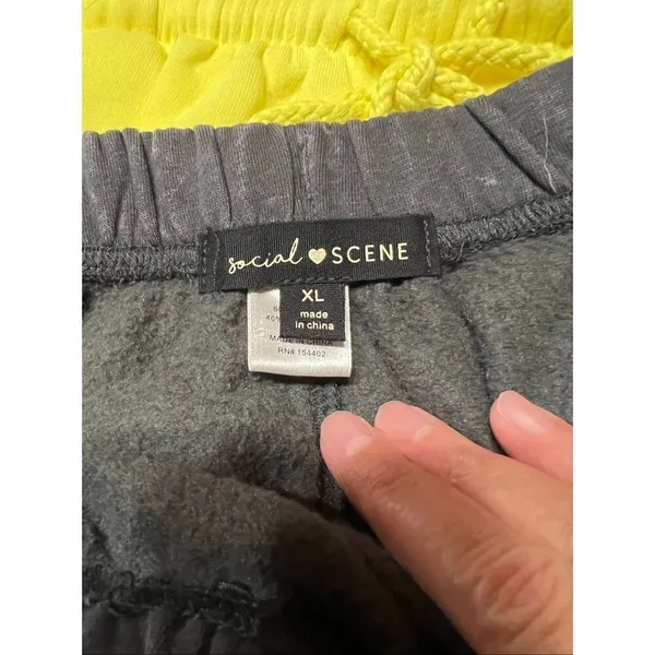 Womans (2) Sweat shorts Gray/Yellow Sz XL NWT - Image 3