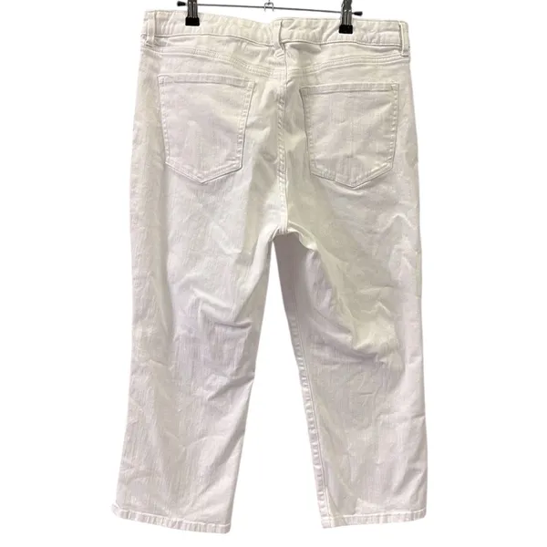 Nine West White Chrystie Stretch Denim Capri Jeans Womens Plus Size 14 - Image 5