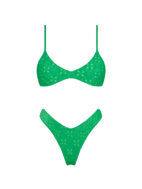 One One Swimwear Green Bikini Set - Lara Top & Heidi Bottom XS NWT - Image 2